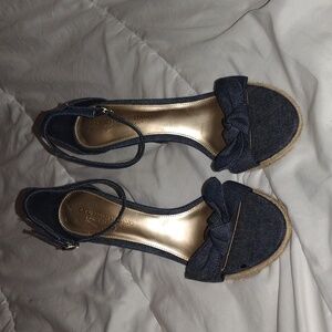 Christian Siriano heels, 9.5, Denim